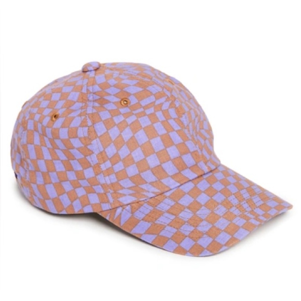 Checkered Purple and Brown Cap
